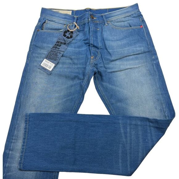 New Diesel Pokus Men US 33 Denim Jeans Slim Fit Sticker Cotton Casual MSRP $199 - Picture 2 of 12
